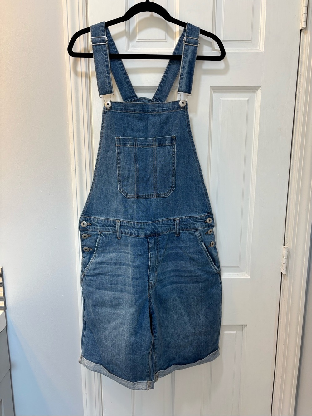 Classic Blue Denim Overall Shorts - Mens Large - Picture 2 of 10